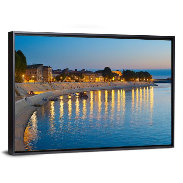 Embankment Of Arles Canvas Wall Art-3 Horizontal-Gallery Wrap-25" x 16"-Tiaracle