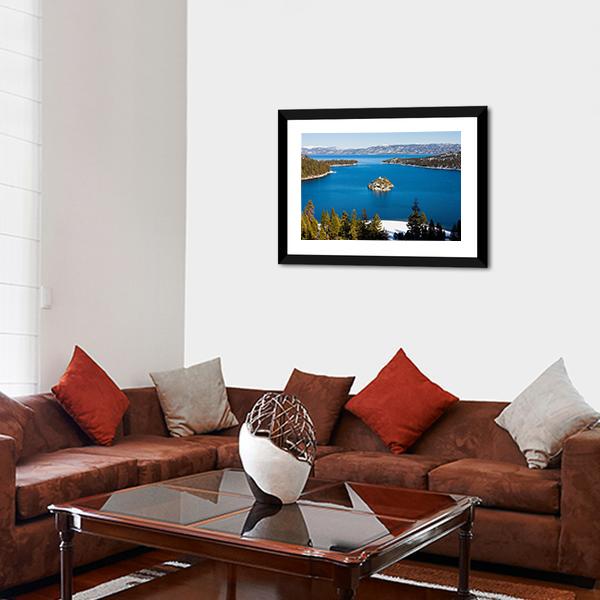 Emerald Bay In Winter Canvas Wall Art-3 Horizontal-Gallery Wrap-25" x 16"-Tiaracle