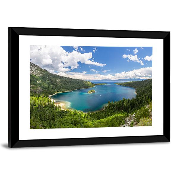 Emerald Bay Lake Tahoe Canvas Wall Art-3 Horizontal-Gallery Wrap-25" x 16"-Tiaracle