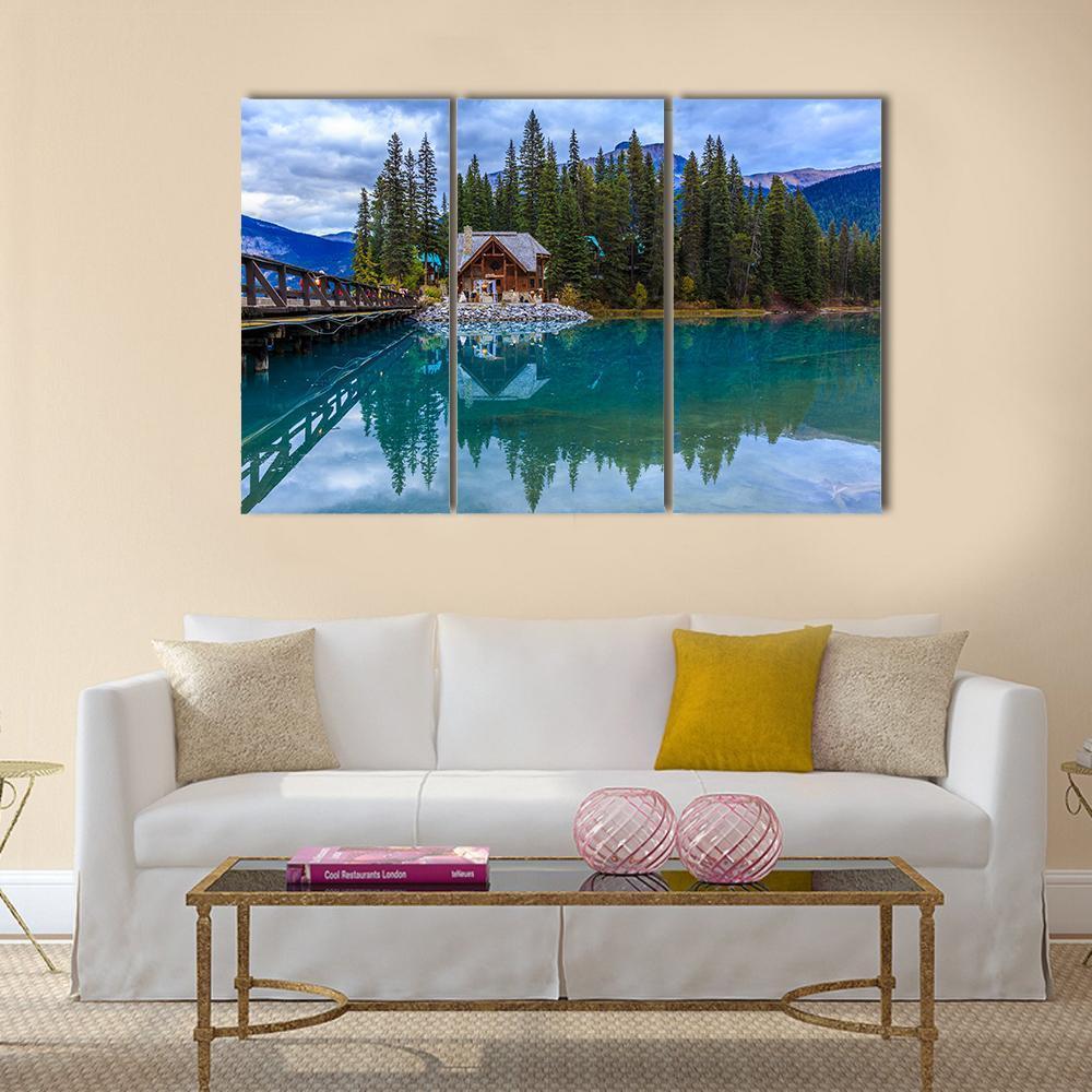 Emerald Lake Canada Canvas Wall Art-3 Horizontal-Gallery Wrap-37" x 24"-Tiaracle