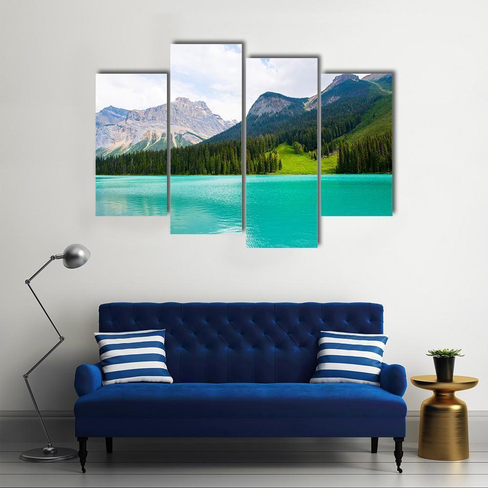Emerald Lake Canvas Wall Art-4 Pop-Gallery Wrap-50" x 32"-Tiaracle