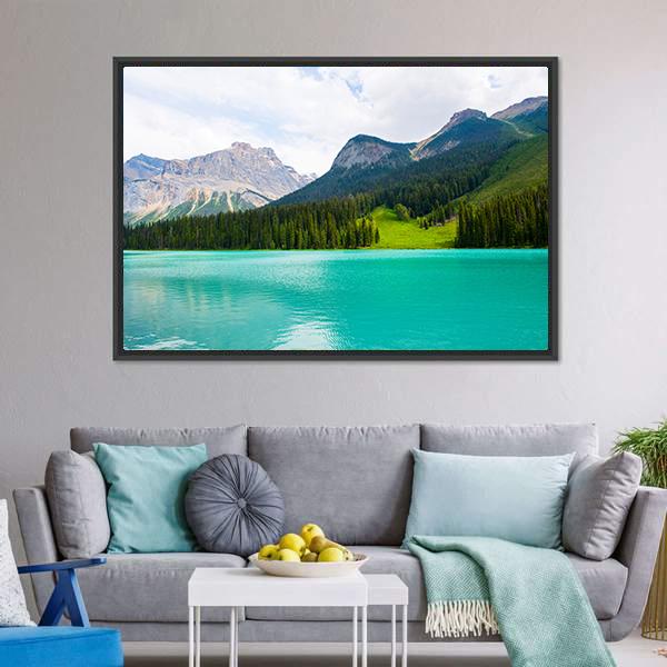 Emerald Lake Canvas Wall Art-3 Horizontal-Gallery Wrap-25" x 16"-Tiaracle