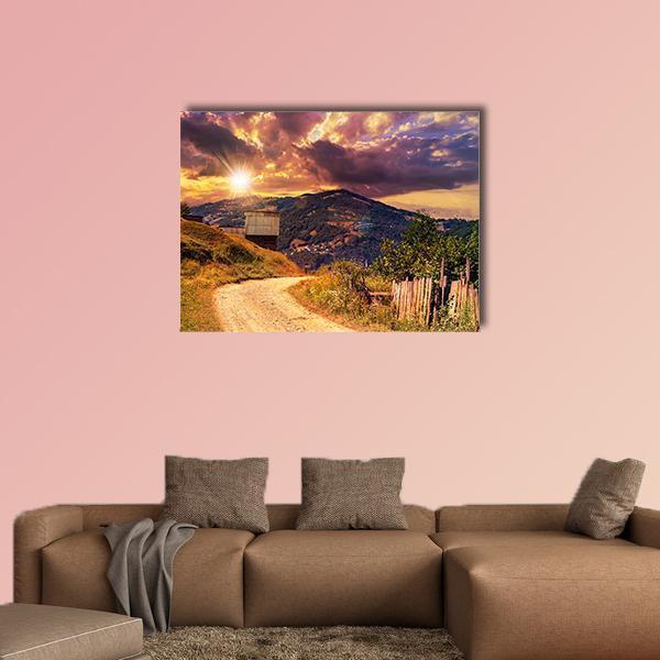 Empty Asphalt Mountain Road Canvas Wall Art-1 Piece-Gallery Wrap-36" x 24"-Tiaracle