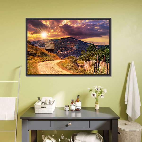 Empty Asphalt Mountain Road Canvas Wall Art-5 Horizontal-Gallery Wrap-22" x 12"-Tiaracle