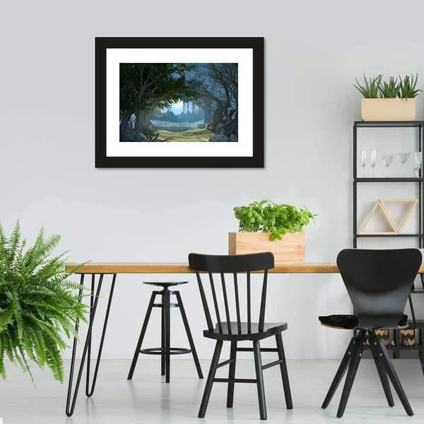 Enchanted Dark Forest Canvas Wall Art-3 Horizontal-Gallery Wrap-25" x 16"-Tiaracle