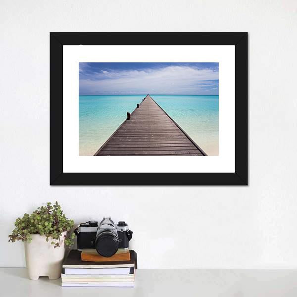 Endless Maldivian Runway Canvas Wall Art-3 Horizontal-Gallery Wrap-25" x 16"-Tiaracle