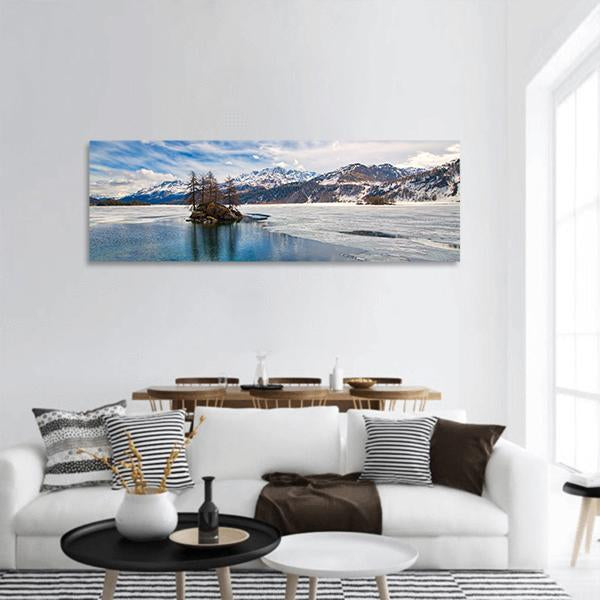 Engadine Valley Switzerland Panoramic Canvas Wall Art-1 Piece-36" x 12"-Tiaracle