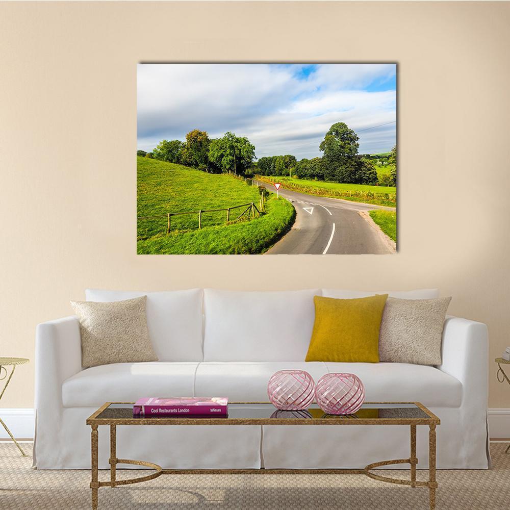 English Country Panorama Around Salisbury Canvas Wall Art-1 Piece-Gallery Wrap-48" x 32"-Tiaracle