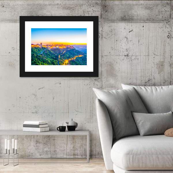 Enna Town In Sicily Canvas Wall Art-3 Horizontal-Gallery Wrap-25" x 16"-Tiaracle