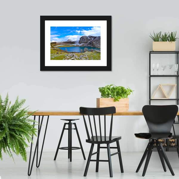 Enol Lake Austria Panoramic Canvas Wall Art-1 Piece-36" x 12"-Tiaracle