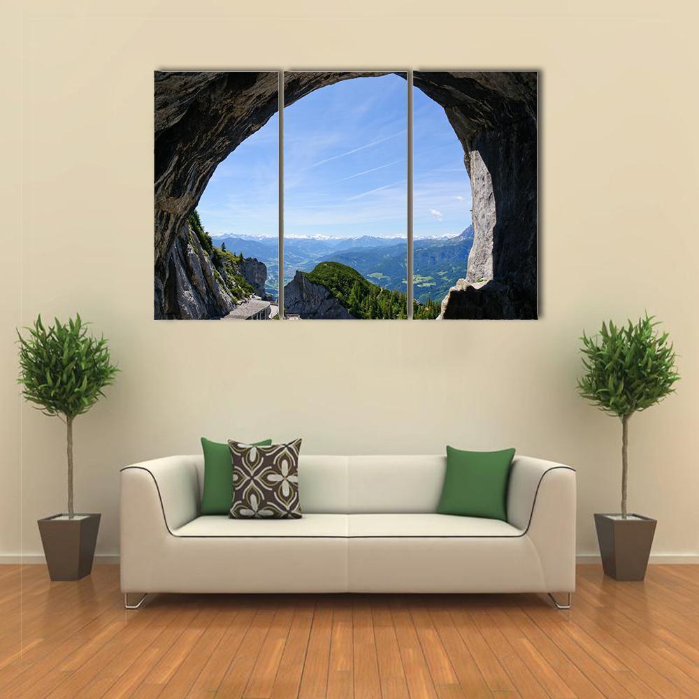 Entrance Of Eisriesenwelt Canvas Wall Art-3 Horizontal-Gallery Wrap-37" x 24"-Tiaracle