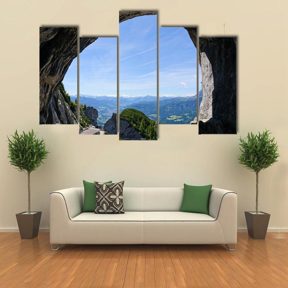 Entrance Of Eisriesenwelt Canvas Wall Art-5 Pop-Gallery Wrap-47" x 32"-Tiaracle