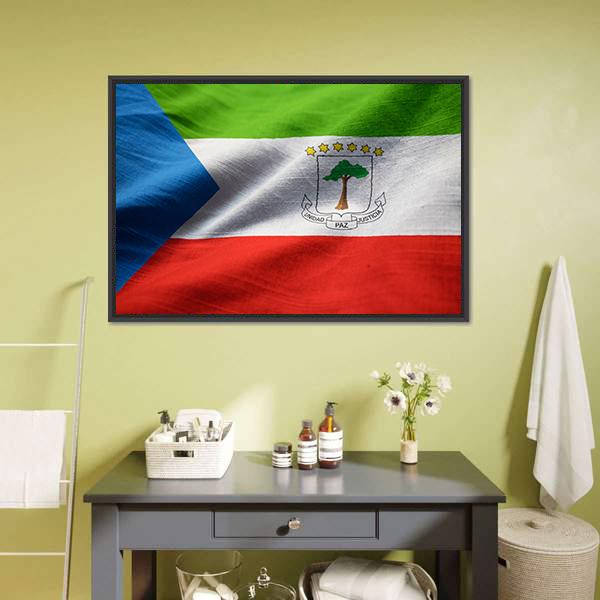 Equatorial Guinea Flag Canvas Wall Art-5 Horizontal-Gallery Wrap-22" x 12"-Tiaracle