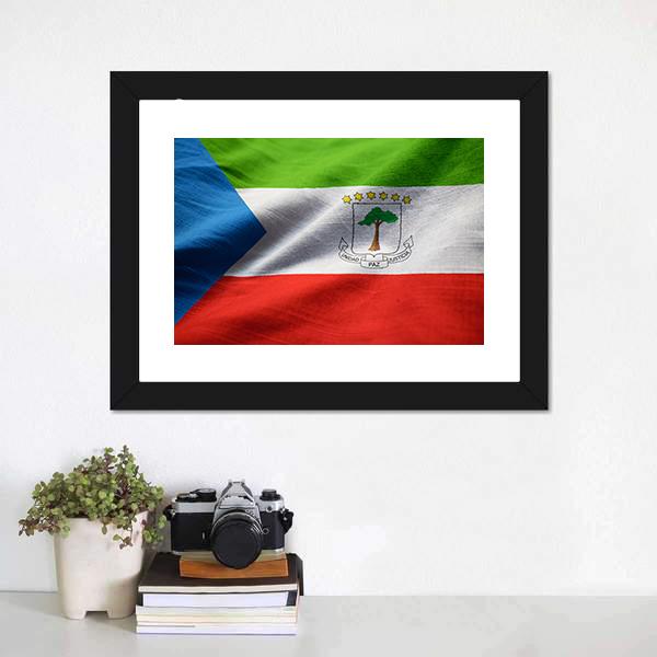 Equatorial Guinea Flag Canvas Wall Art-5 Horizontal-Gallery Wrap-22" x 12"-Tiaracle