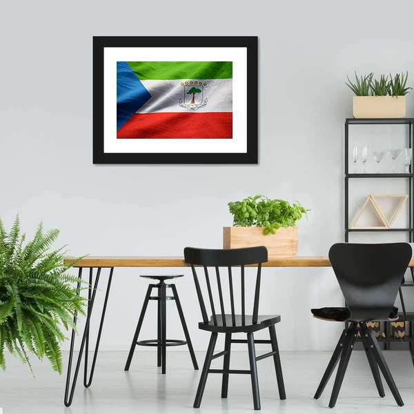Equatorial Guinea Flag Canvas Wall Art-5 Horizontal-Gallery Wrap-22" x 12"-Tiaracle