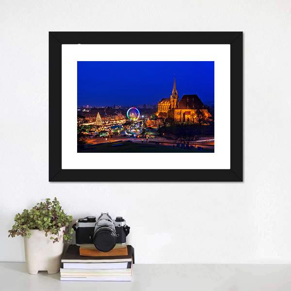 Erfurt Christmas Market Canvas Wall Art-3 Horizontal-Gallery Wrap-25" x 16"-Tiaracle