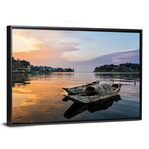Erhai Lake China Canvas Wall Art-5 Horizontal-Gallery Wrap-22" x 12"-Tiaracle