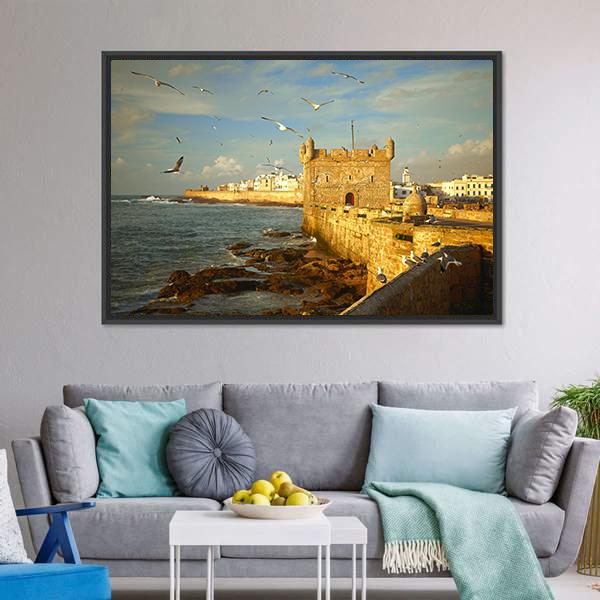 Essaouira Fortress Morocco Canvas Wall Art-5 Horizontal-Gallery Wrap-22" x 12"-Tiaracle