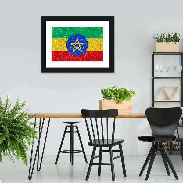 Ethiopian Flag Canvas Wall Art-5 Horizontal-Gallery Wrap-22" x 12"-Tiaracle