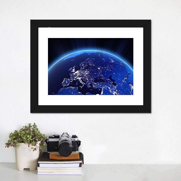 Europe From Space Canvas Wall Art-5 Horizontal-Gallery Wrap-22" x 12"-Tiaracle