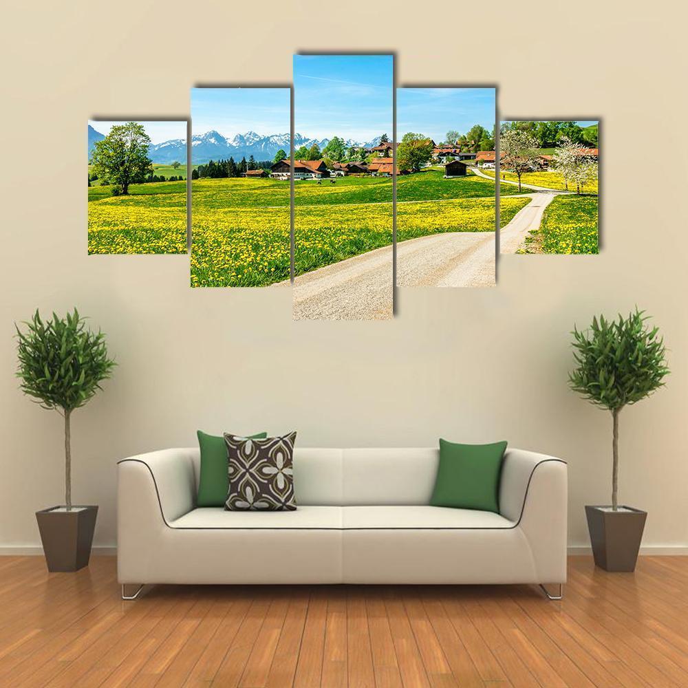 European Alps Near Fuessen Canvas Wall Art-5 Star-Gallery Wrap-62" x 32"-Tiaracle