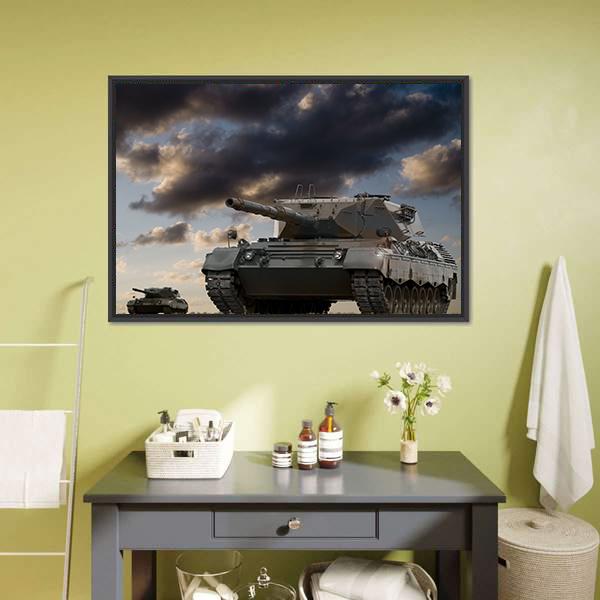 European Battle Tanks Canvas Wall Art-5 Horizontal-Gallery Wrap-22" x 12"-Tiaracle