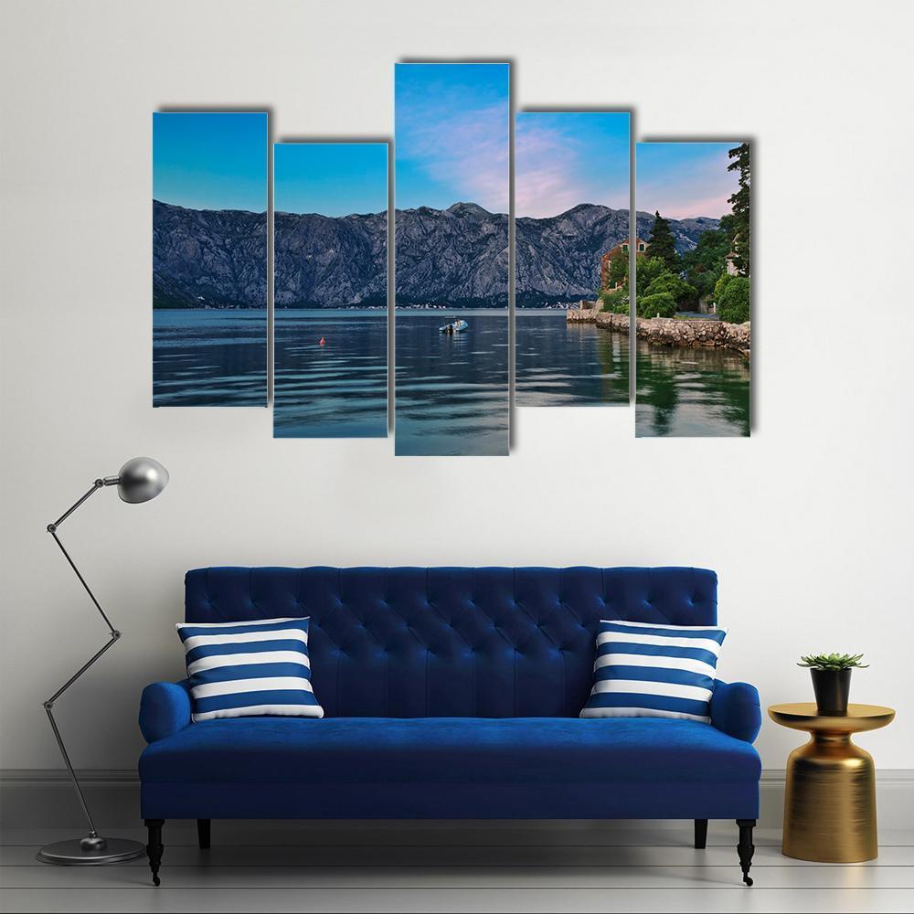 Evening In Sea Town Canvas Wall Art-5 Pop-Gallery Wrap-47" x 32"-Tiaracle