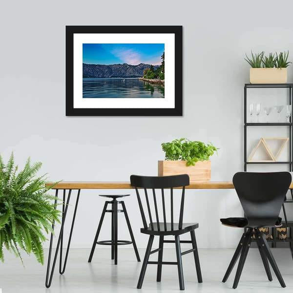 Evening In Sea Town Canvas Wall Art-3 Horizontal-Gallery Wrap-25" x 16"-Tiaracle