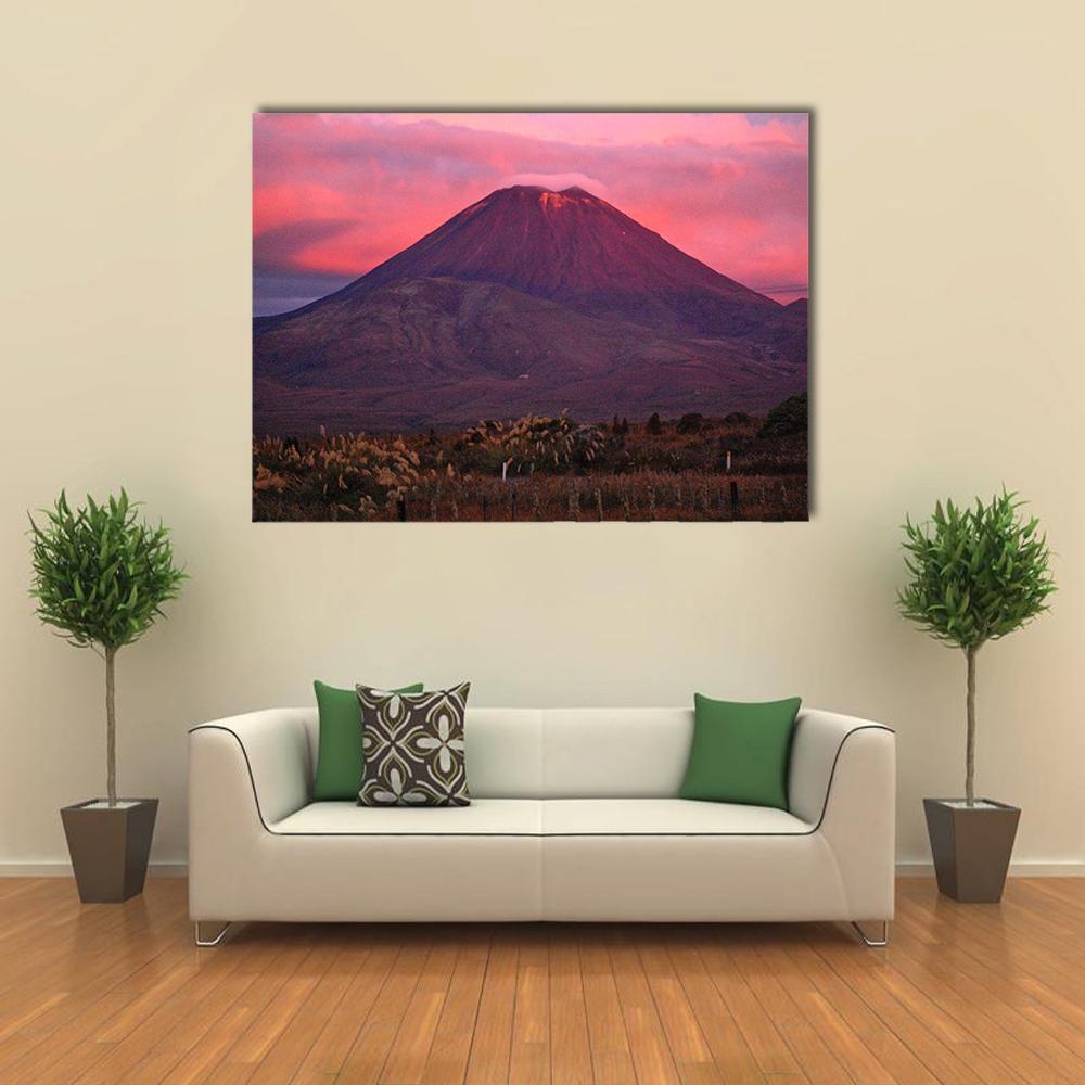 Evening View Of Mountain Canvas Wall Art-1 Piece-Gallery Wrap-48" x 32"-Tiaracle