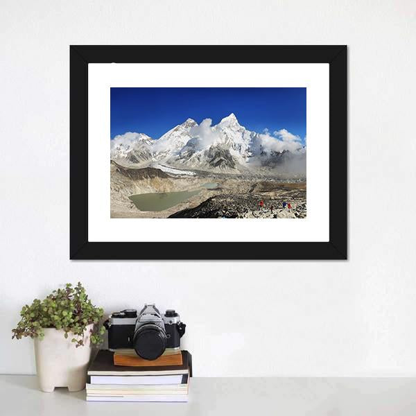 Everest And Lhotse Canvas Wall Art-5 Horizontal-Gallery Wrap-22" x 12"-Tiaracle