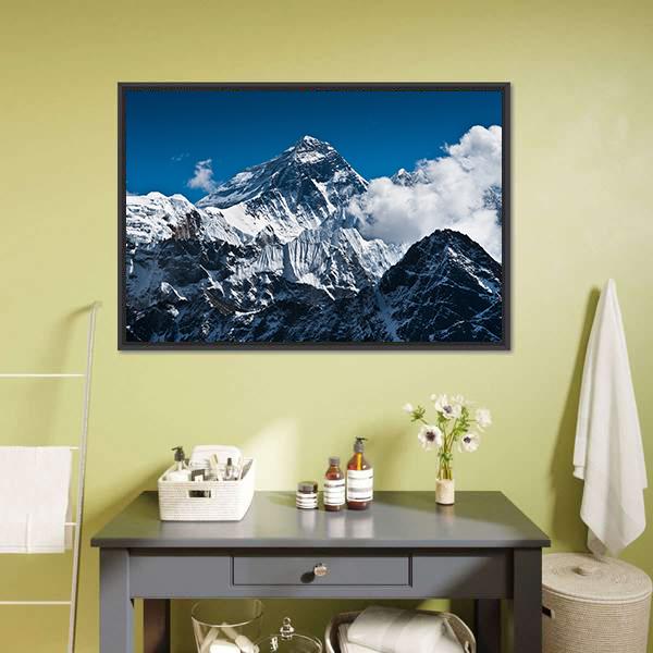 Everest Mountain Peak Canvas Wall Art-5 Horizontal-Gallery Wrap-22" x 12"-Tiaracle