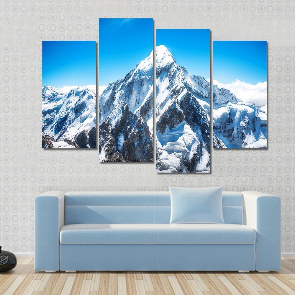 Everest Mountain Peak Canvas Wall Art-4 Pop-Gallery Wrap-50" x 32"-Tiaracle