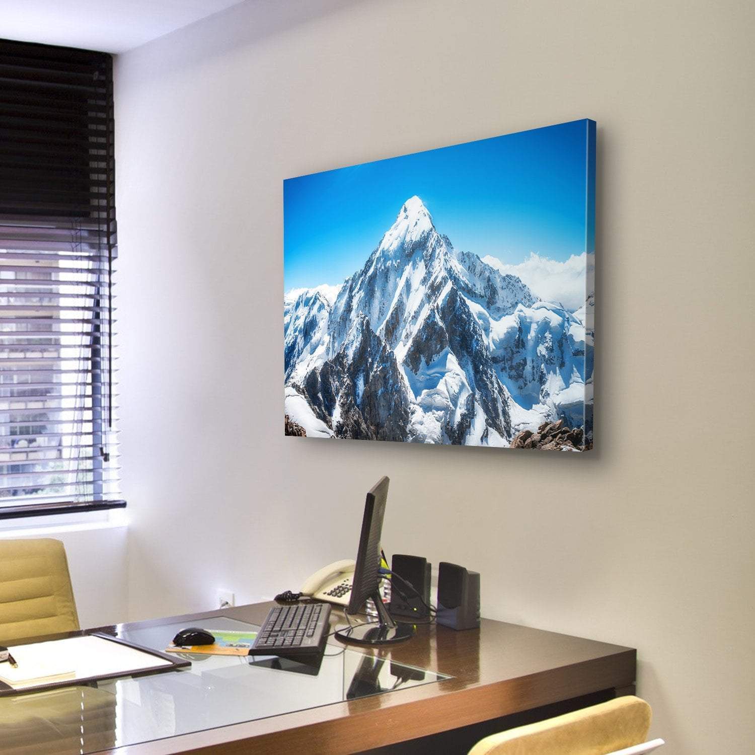 Everest Mountain Peak Canvas Wall Art-3 Horizontal-Gallery Wrap-25" x 16"-Tiaracle