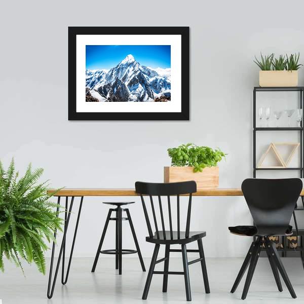 Everest Mountain Peak Panoramic Canvas Wall Art-1 Piece-36" x 12"-Tiaracle