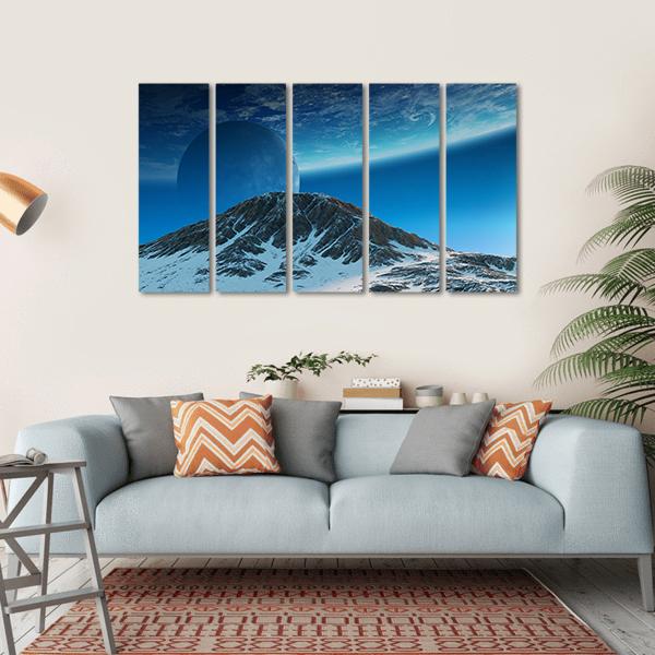 Exoplanets In Space Canvas Wall Art-5 Horizontal-Gallery Wrap-22" x 12"-Tiaracle