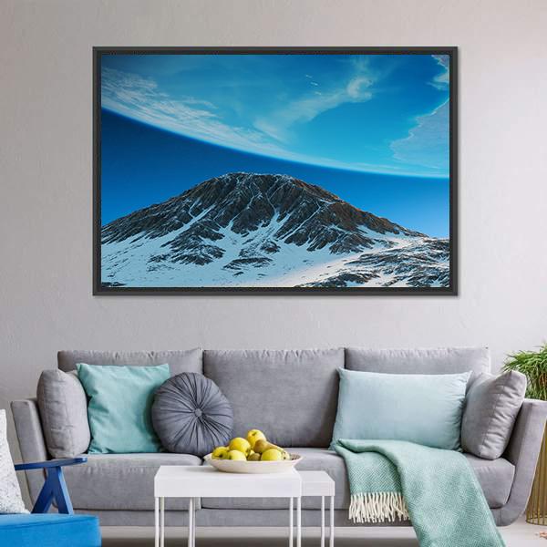 Exoplanets In Space From Mountain Canvas Wall Art-5 Horizontal-Gallery Wrap-22" x 12"-Tiaracle