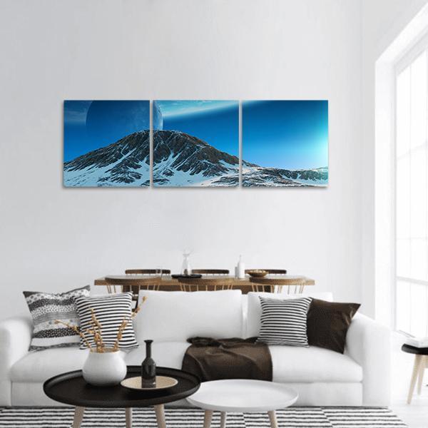 Exoplanets In Space Panoramic Canvas Wall Art-3 Piece-25" x 08"-Tiaracle