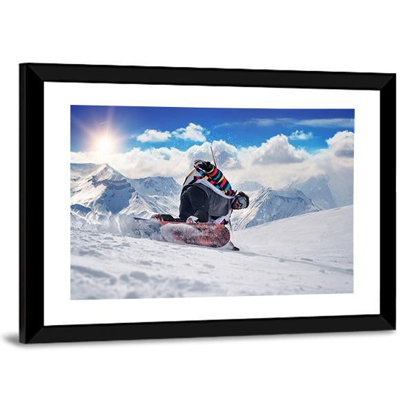 Extreme Snowboarding Man Panoramic Canvas Wall Art-1 Piece-36" x 12"-Tiaracle