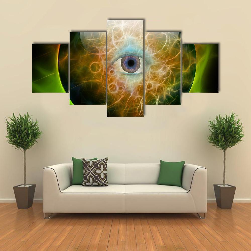 Eye In Crystal Ball Canvas Wall Art-5 Star-Gallery Wrap-62" x 32"-Tiaracle