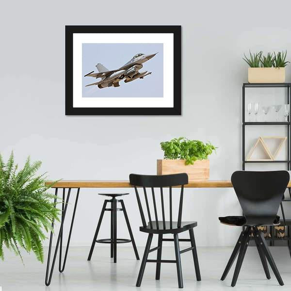 F-16 Take Off Canvas Wall Art-5 Horizontal-Gallery Wrap-22" x 12"-Tiaracle