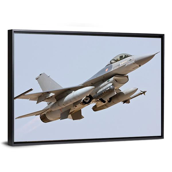 F-16 Take Off Canvas Wall Art-3 Horizontal-Gallery Wrap-25" x 16"-Tiaracle