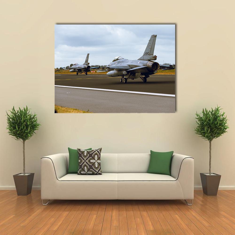 F-16A Fighting Falcon Canvas Wall Art-1 Piece-Gallery Wrap-48" x 32"-Tiaracle