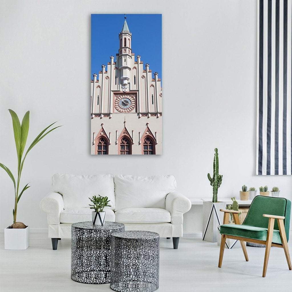 Facade Of Gothic Town Hall Vertical Canvas Wall Art-1 Vertical-Gallery Wrap-12" x 24"-Tiaracle