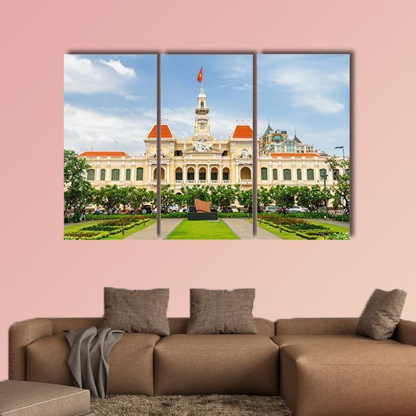 Ho Chi Minh City Hall Vietnam Canvas Wall Art-3 Horizontal-Gallery Wrap-25" x 16"-Tiaracle