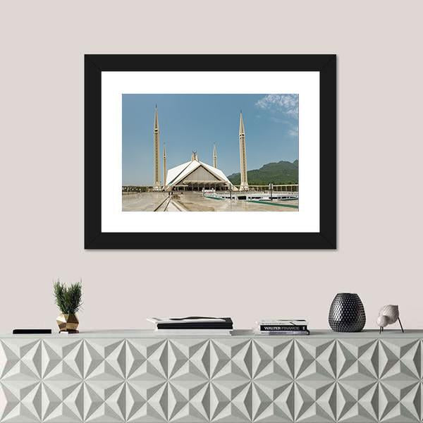 Faisal Mosque In Islamabad Panoramic Canvas Wall Art-1 Piece-36" x 12"-Tiaracle