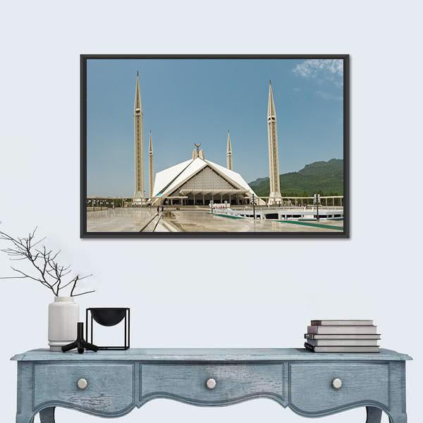 Faisal Mosque In Islamabad Panoramic Canvas Wall Art-1 Piece-36" x 12"-Tiaracle