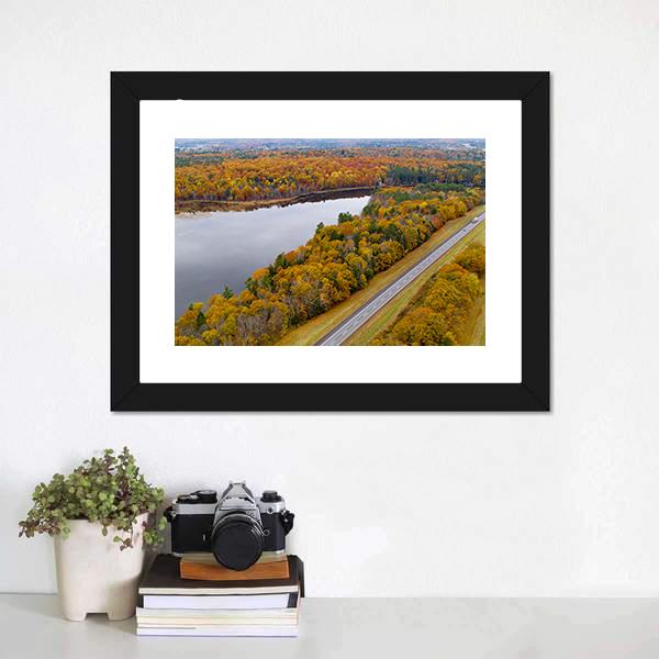 Fall Color In New England Canvas Wall Art-1 Piece-Framed Print-20" x 16"-Tiaracle