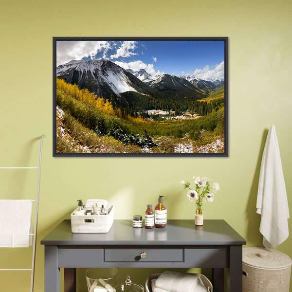 Fall Color In Ridgway Colorado Canvas Wall Art-1 Piece-Floating Frame-24" x 16"-Tiaracle