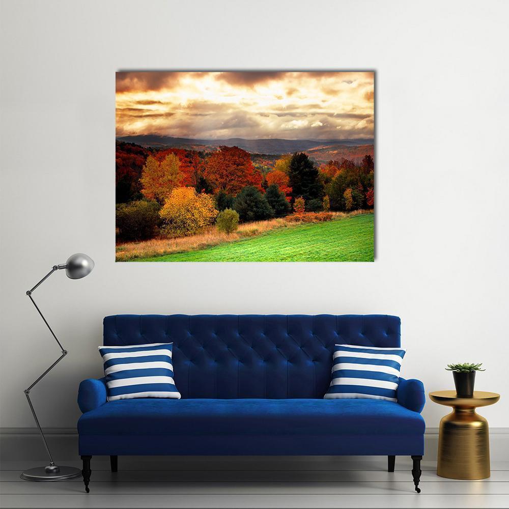 Fall Foliage At Vermont Canvas Wall Art-1 Piece-Gallery Wrap-36" x 24"-Tiaracle