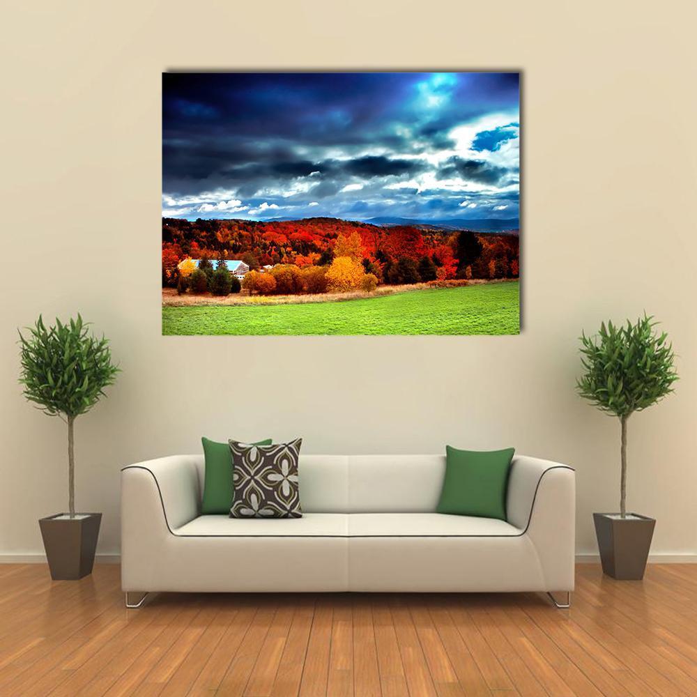 Fall Foliage Vermont Canvas Wall Art-1 Piece-Gallery Wrap-48" x 32"-Tiaracle
